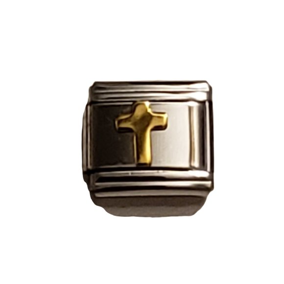 Cross 9 mm link charm for Italian Charm Bracelet - Picture 1 of 1